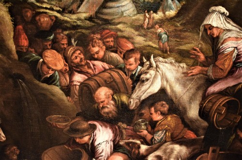 Antiquités - Moses makes water gush out of the rock Workshop of Francesco Bassano II